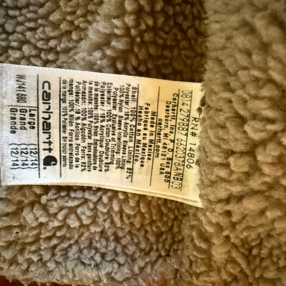 Rare Pink Carharrt Hooded, Canvas, Sherpa Lined Coat - Picture 9 of 9